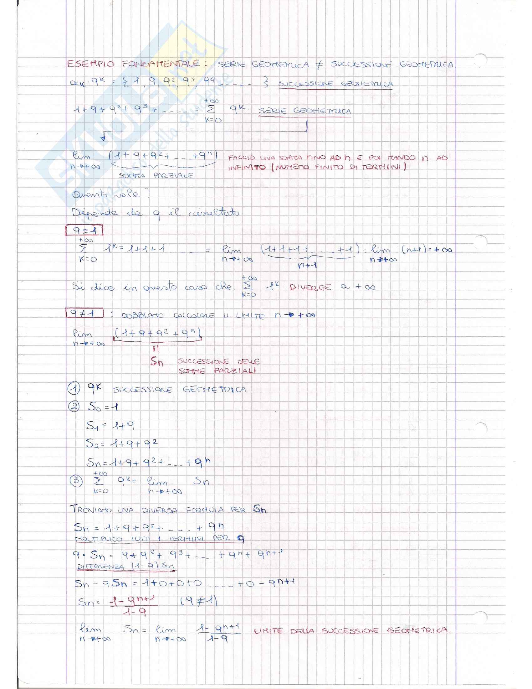 Serie Numeriche e Criteri, Analisi matematica I Pag. 2