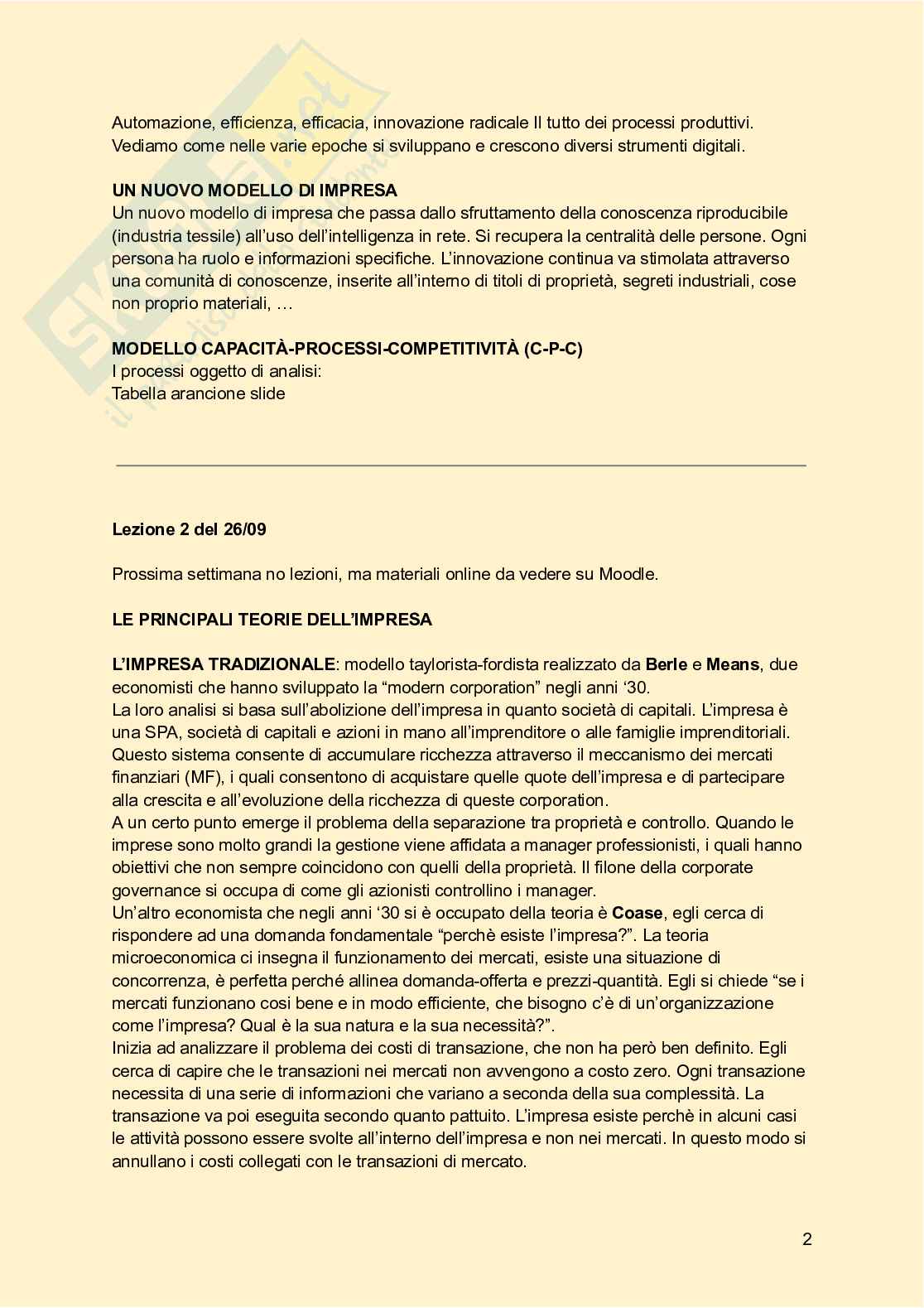 Appunti delle lezioni di Economia e gestione delle imprese Pag. 2