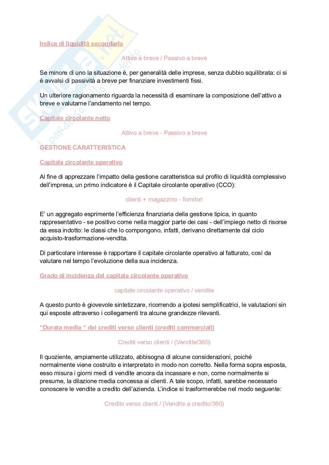 Appunti di Analisi di bilancio Pag. 31