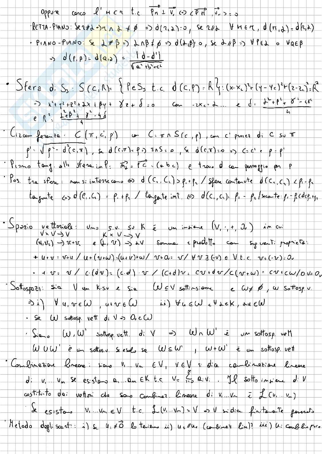 Riassunto completo Algebra lineare e geometria Pag. 6