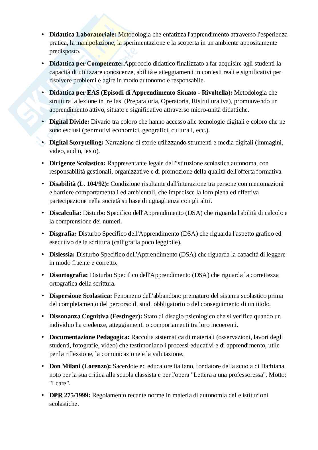 Glossario di termini scolastici, sostegno, sigle e governance scolastica prova TFA Sostegno X Ciclo Pag. 6