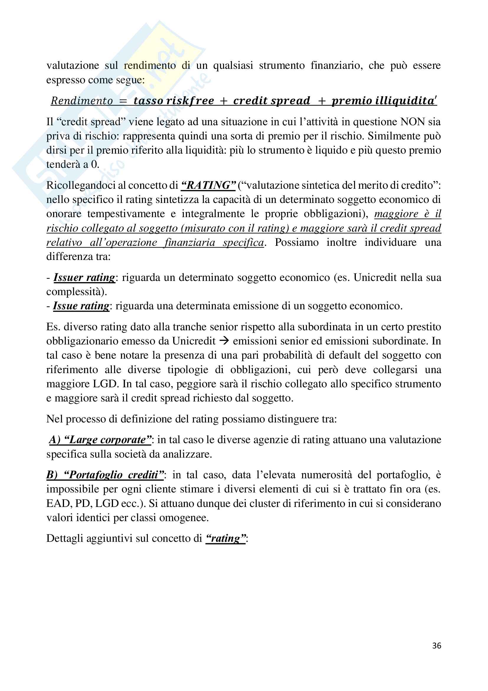 Appunti di Analisi e Gestione dei Rischi degli Intermediari Pag. 36