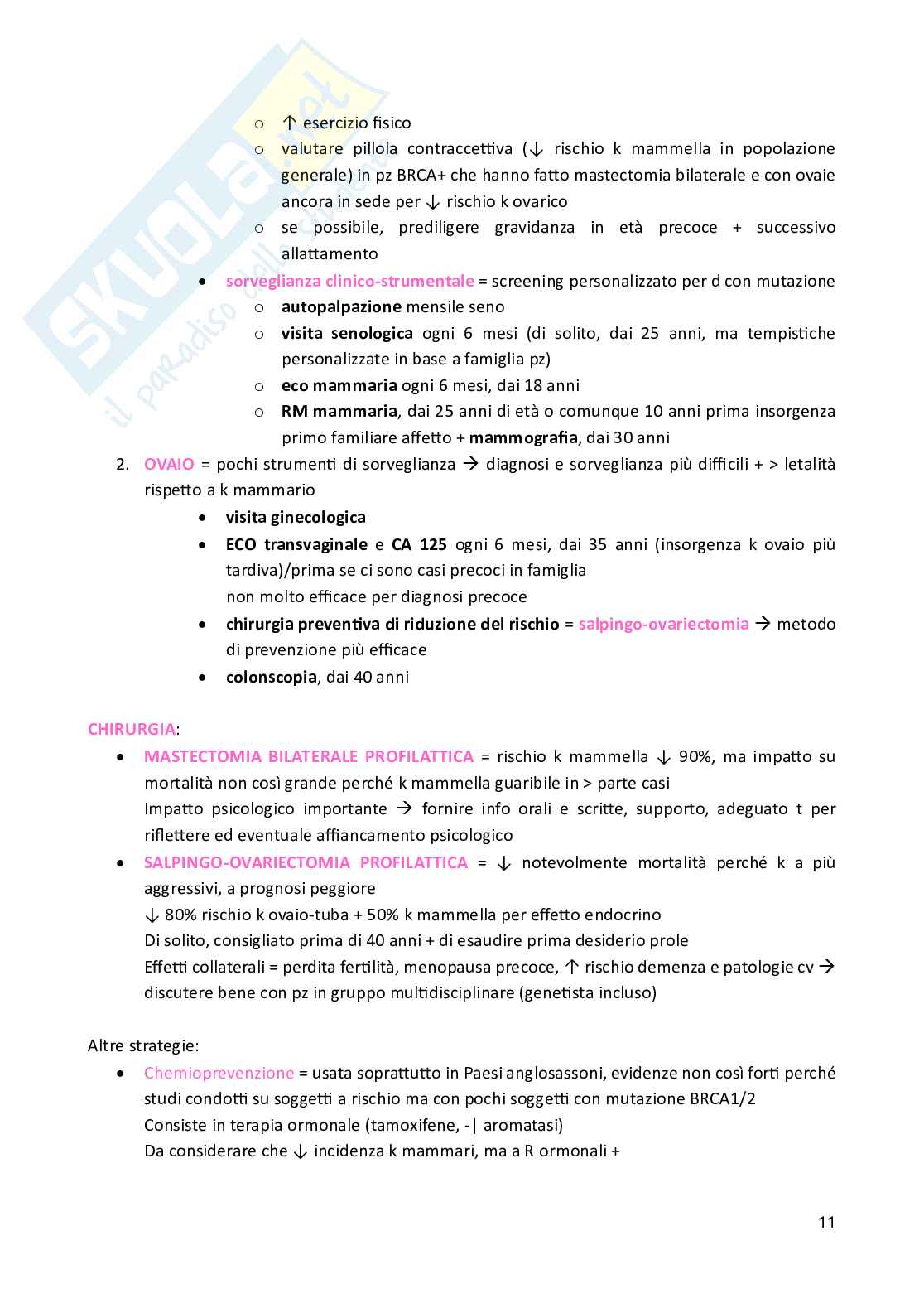 Appunti schematizzati vari argomenti di Oncologia Pag. 11