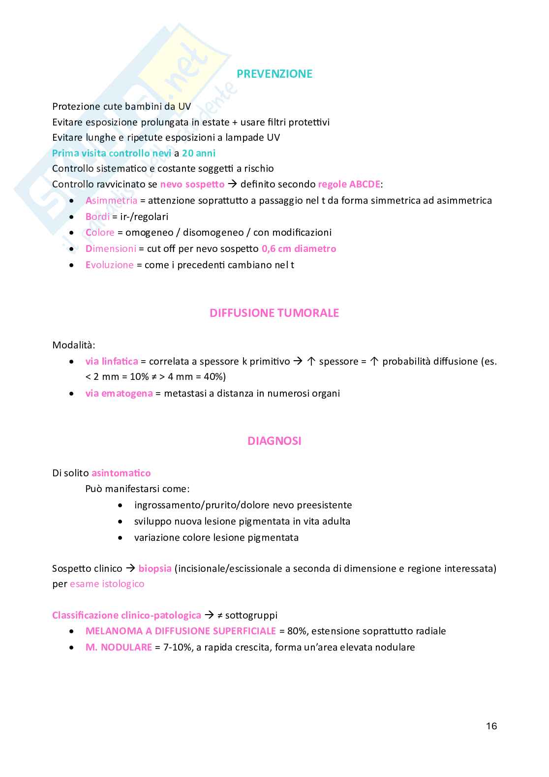 Appunti schematizzati vari argomenti di Oncologia Pag. 16
