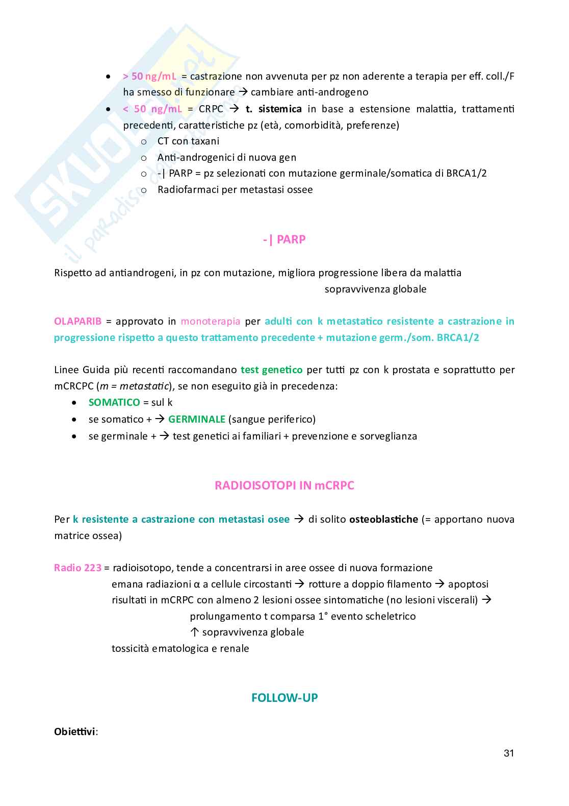 Appunti schematizzati vari argomenti di Oncologia Pag. 31