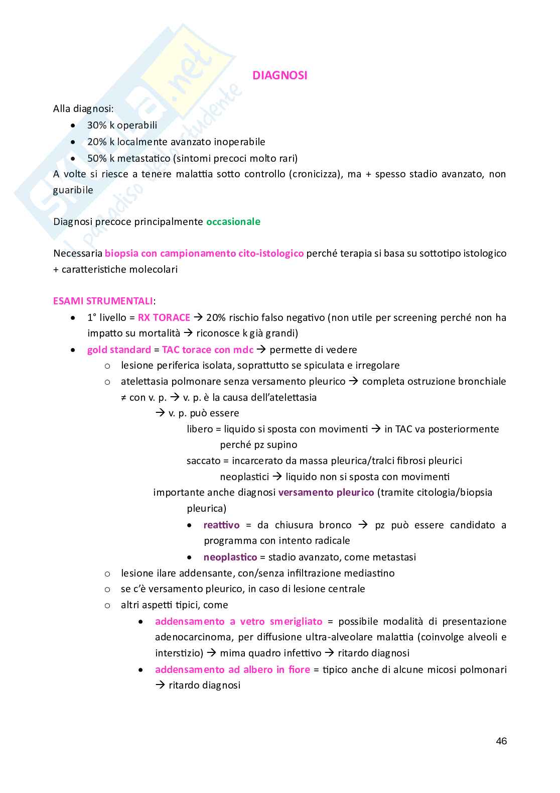 Appunti schematizzati vari argomenti di Oncologia Pag. 46