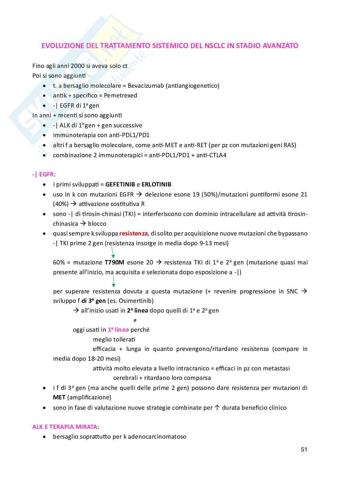 Appunti schematizzati vari argomenti di Oncologia Pag. 51