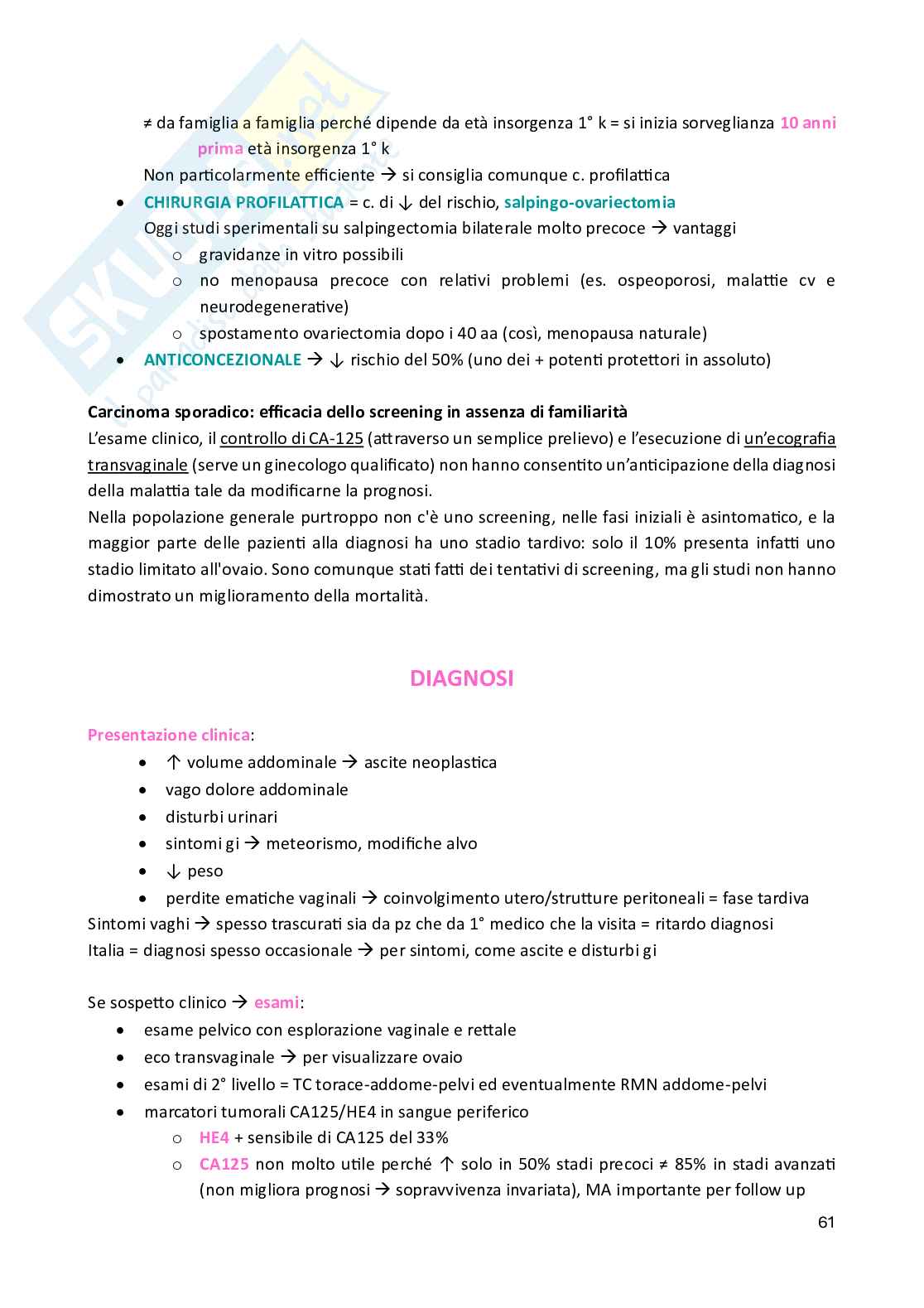 Appunti schematizzati vari argomenti di Oncologia Pag. 61