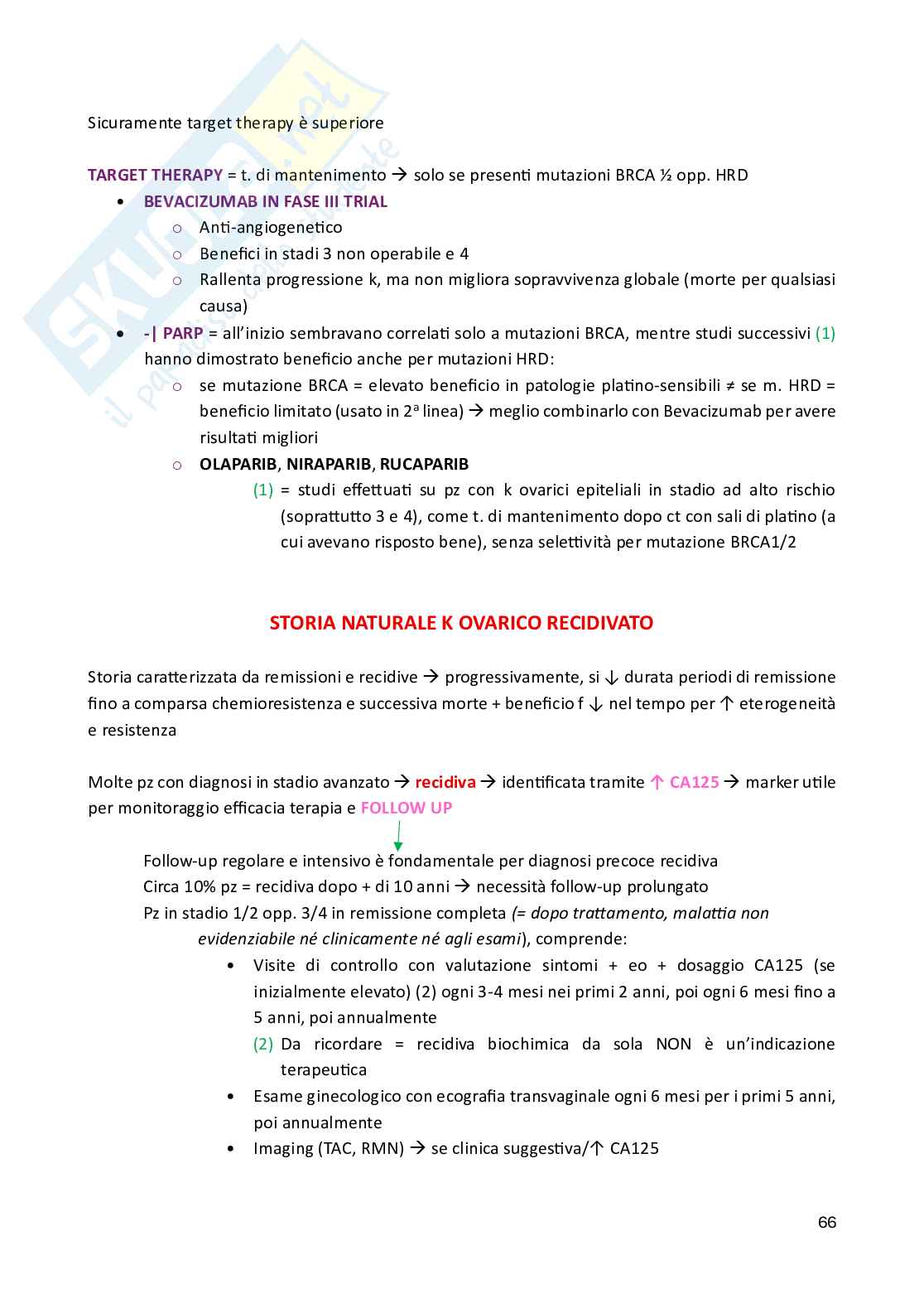 Appunti schematizzati vari argomenti di Oncologia Pag. 66