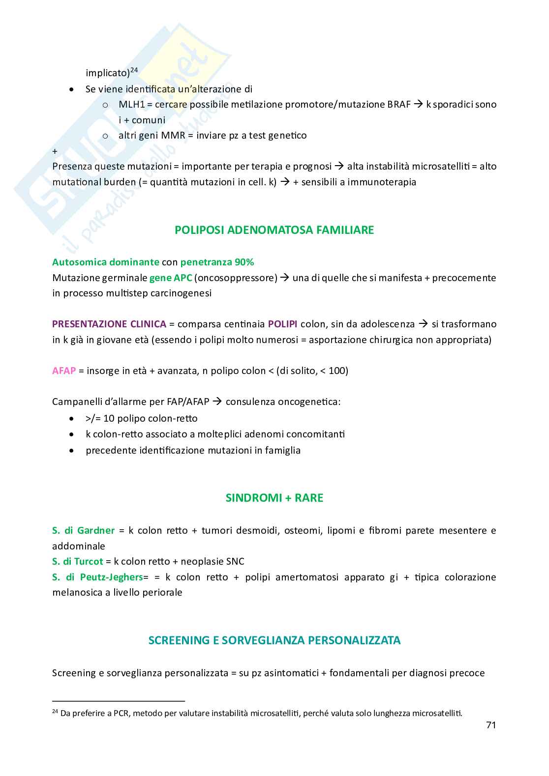Appunti schematizzati vari argomenti di Oncologia Pag. 71