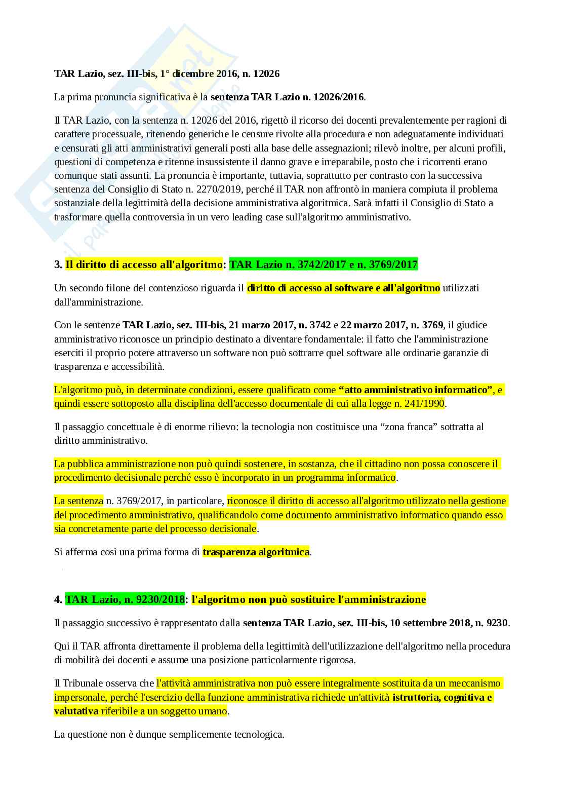 Decisione amministrativa algoritmica Pag. 2