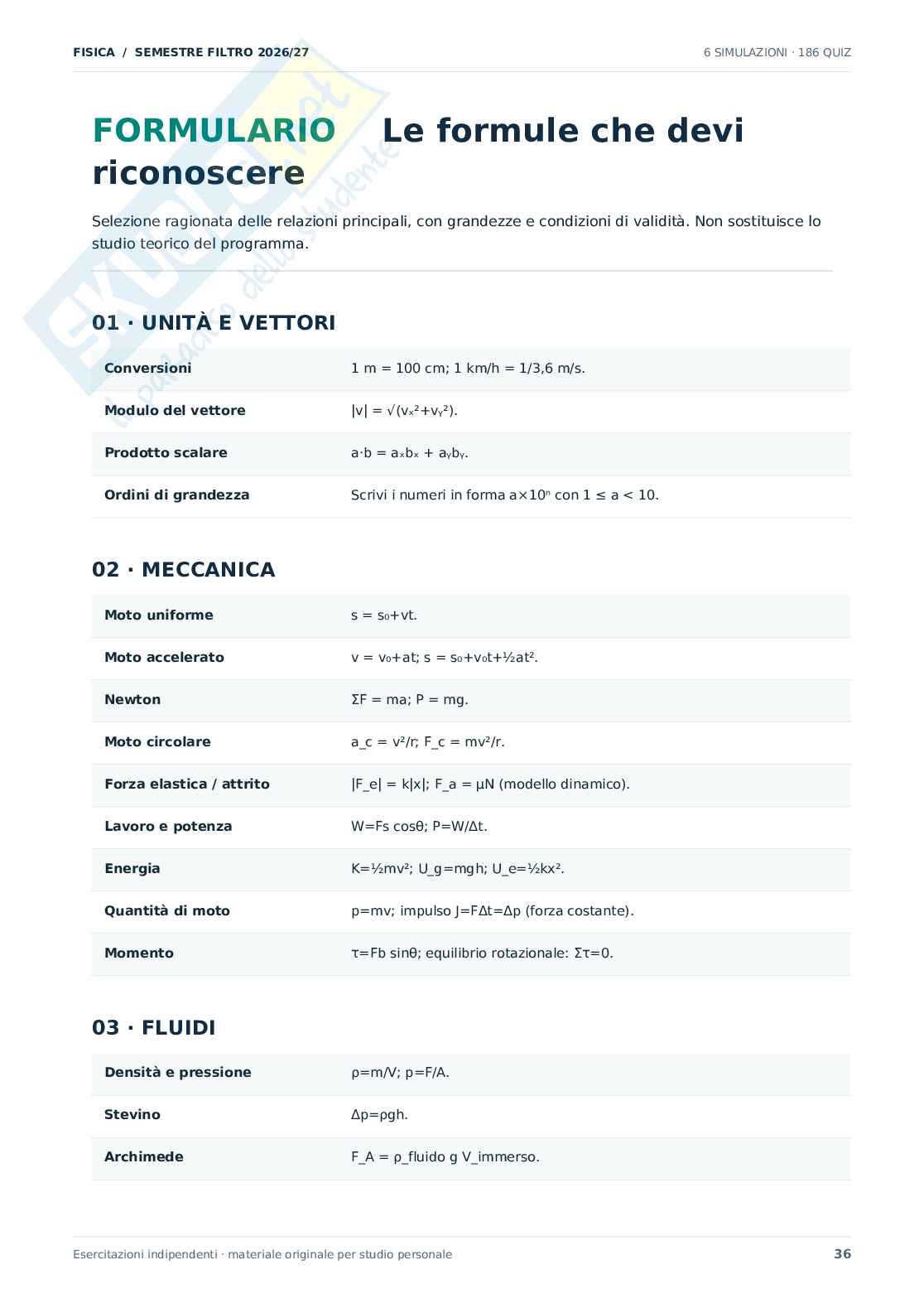 Domande Fisica Semestre filtro Medicina, 2026/27  Pag. 36