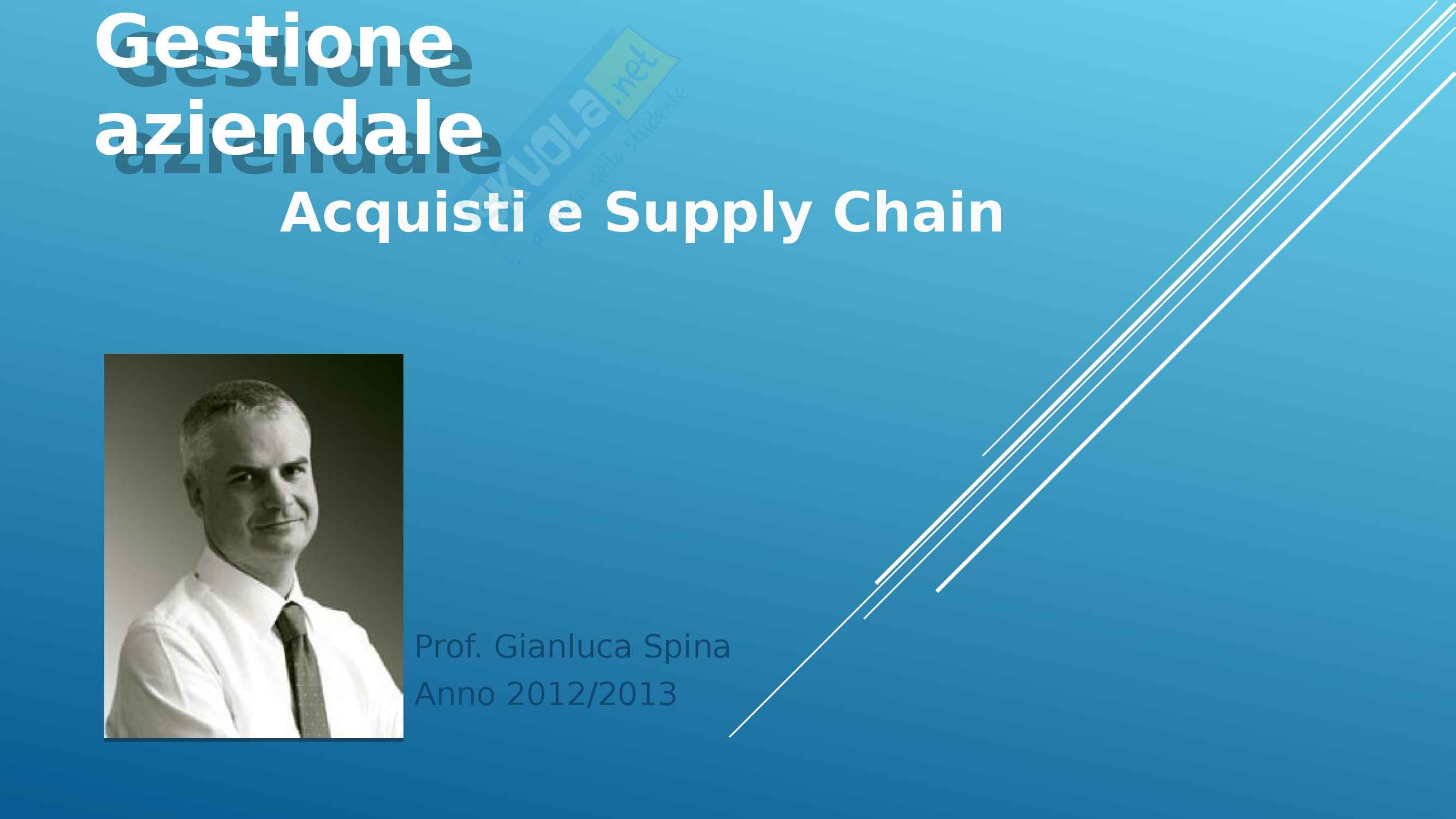 Riassunto esame Gestione aziendale, Acquisti e Supply Chain, prof. Spina Pag. 1