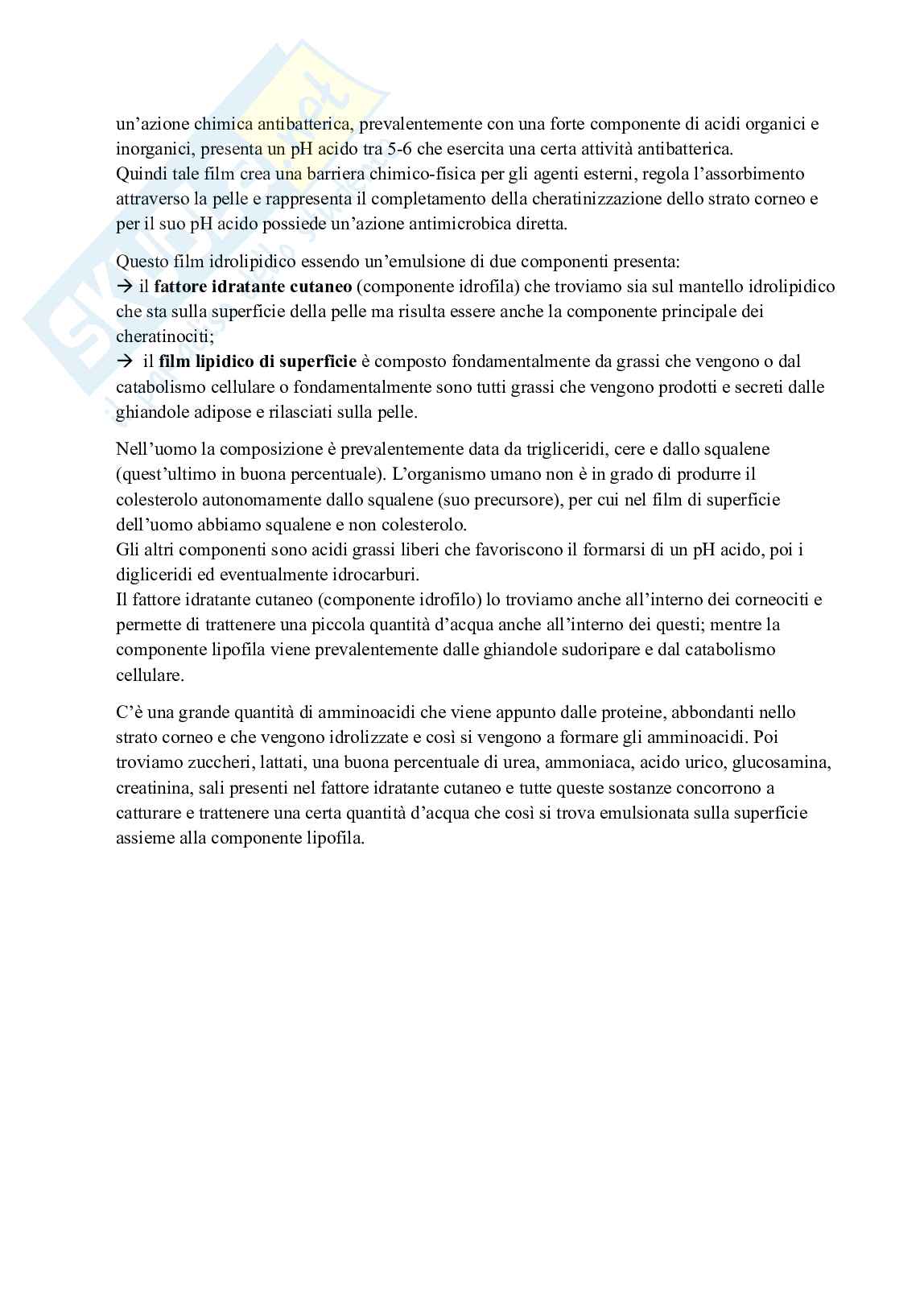 Riassunto esame Prodotti cosmetici, Prof. Manconi Maria, libro consigliato Cosmetologia: dalla dermocosmesi funzionale alla cosmeceutica , Borellini Pag. 11