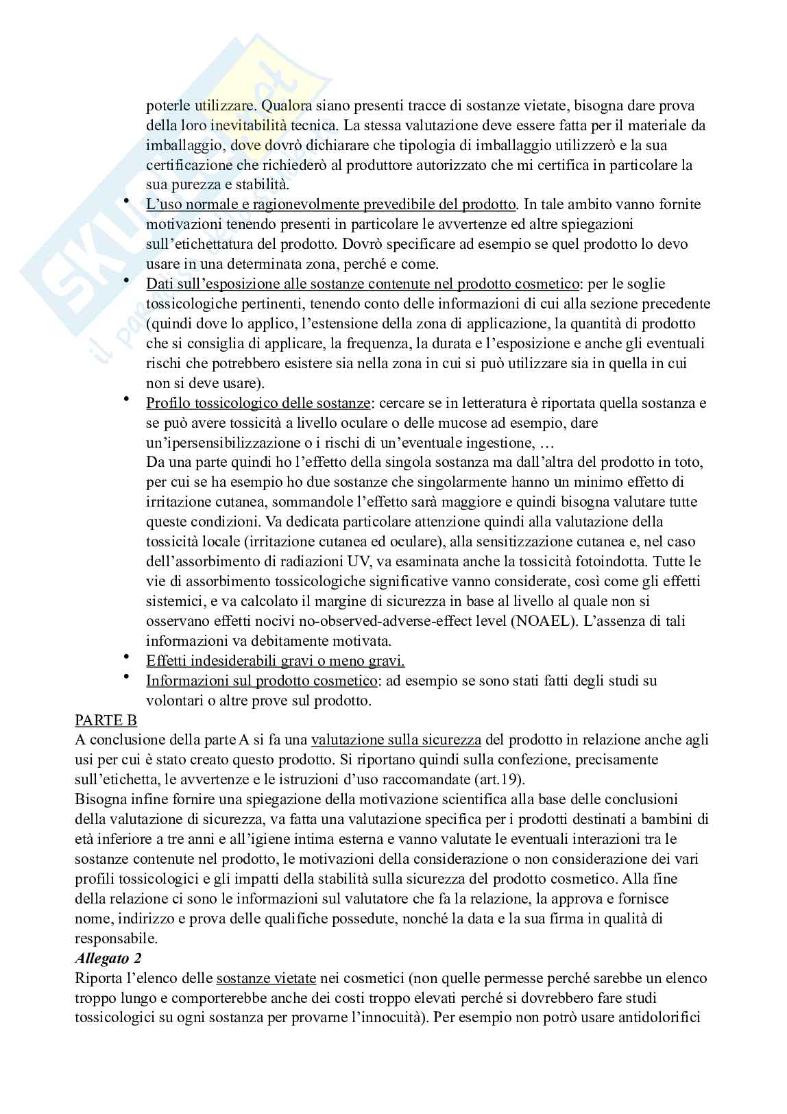 Riassunto esame Prodotti cosmetici, Prof. Manconi Maria, libro consigliato Cosmetologia: dalla dermocosmesi funzionale alla cosmeceutica , Borellini Pag. 6
