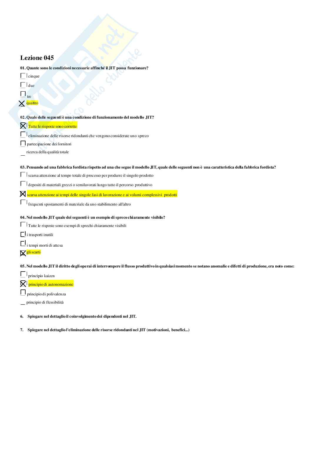 paniere organizzazione e contabilità delle amministrazioni e dei servizi pubblici - risposte multiple Pag. 46