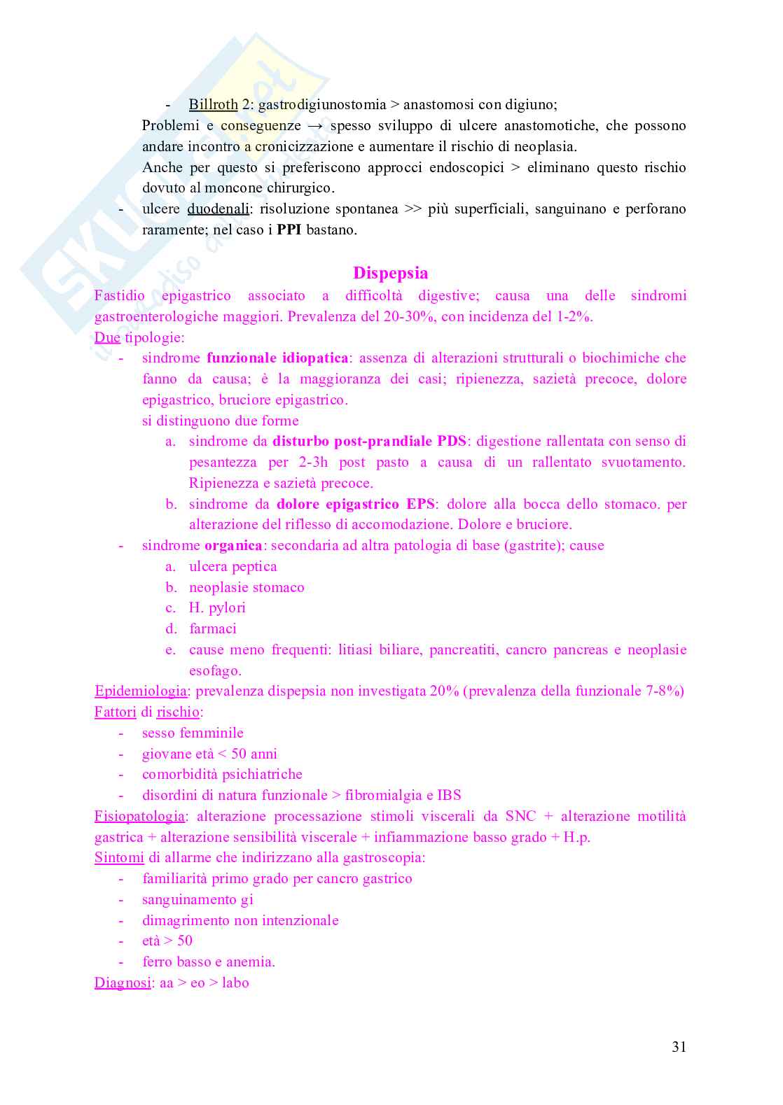 Schemi di Gastroenterologia Pag. 31