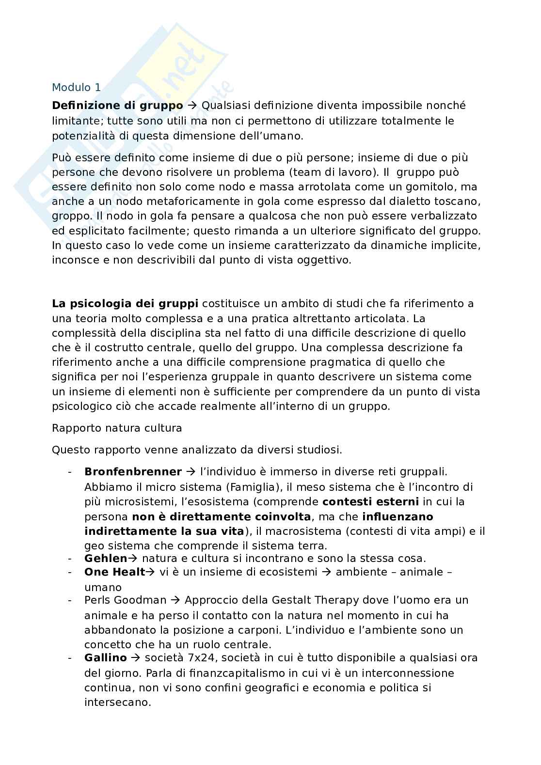 Psicologia dei gruppi concetti chiave della disciplina Pag. 1