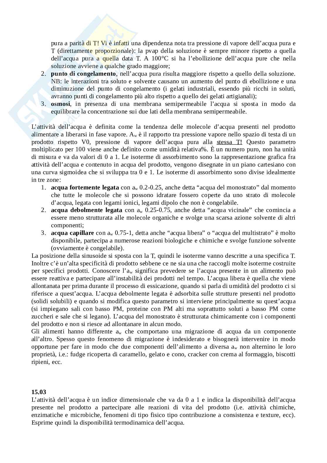 Appunti di formulazione prodotti alimentari (additivi) Pag. 11
