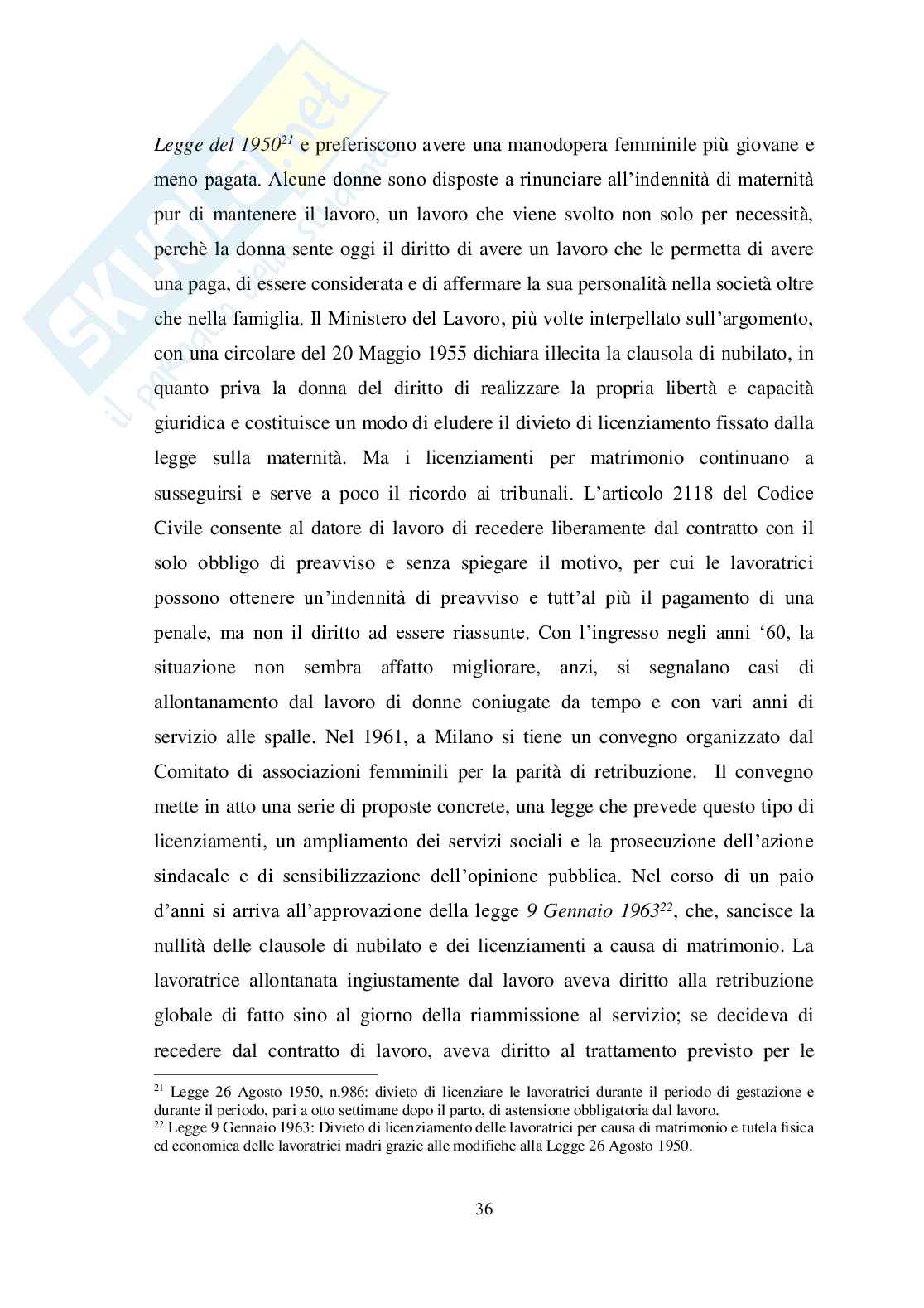 Disuguaglianze sociali - Discriminazione di genere nel mercato del lavoro Pag. 36