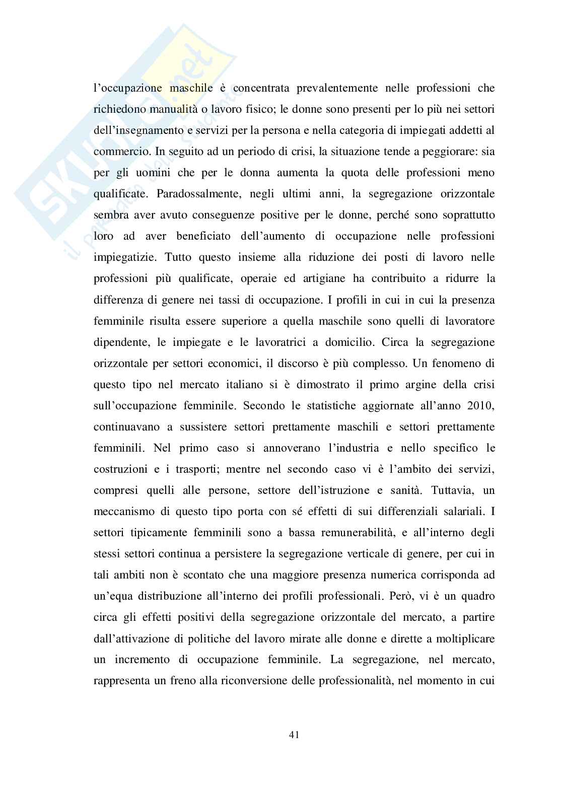 Disuguaglianze sociali - Discriminazione di genere nel mercato del lavoro Pag. 41