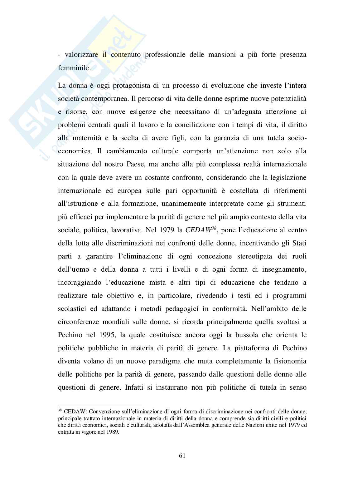 Disuguaglianze sociali - Discriminazione di genere nel mercato del lavoro Pag. 61