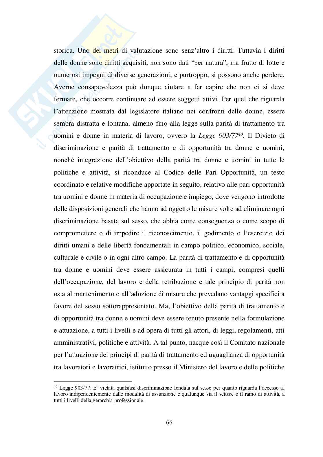 Disuguaglianze sociali - Discriminazione di genere nel mercato del lavoro Pag. 66