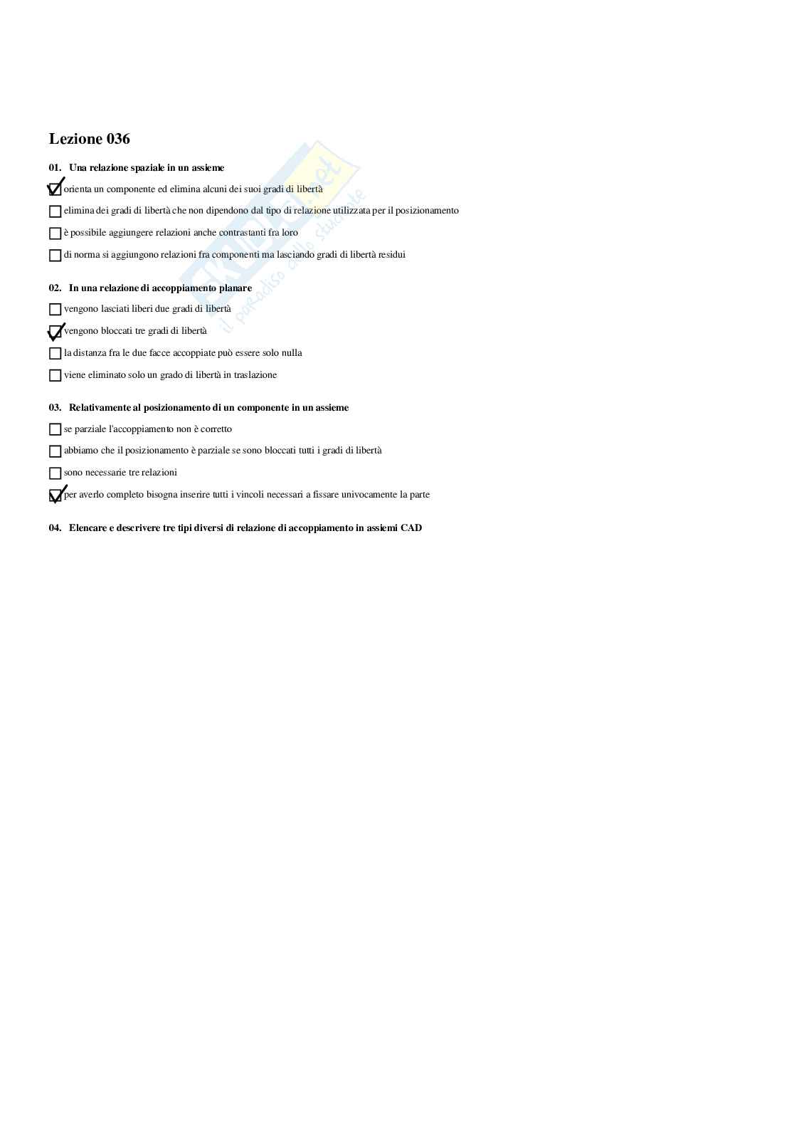 Paniere computer aided design (CAD)  - risposte multiple Pag. 36