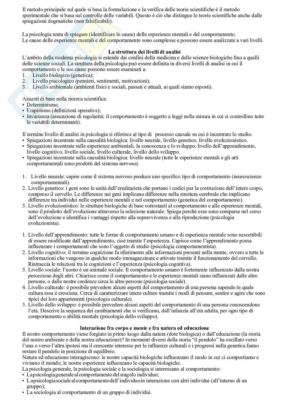 Riassunto completo di psicologia generale, prof. Fabbri Destro Pag. 2