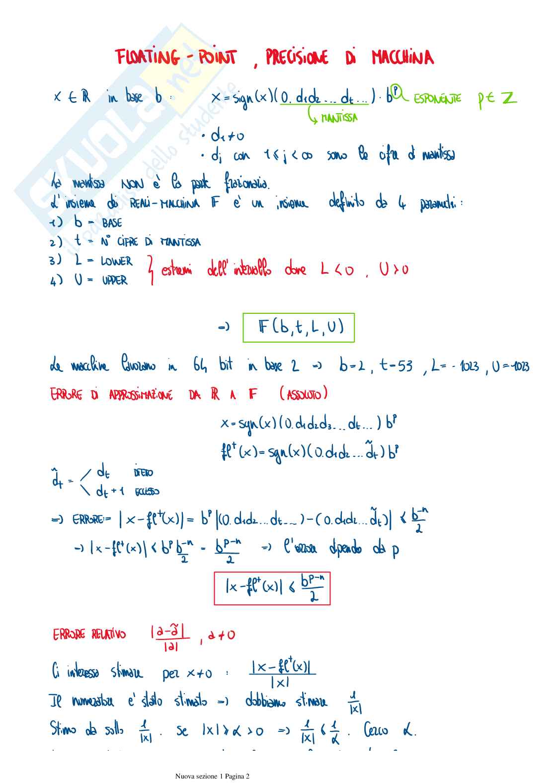 Calcolo numerico Pag. 2