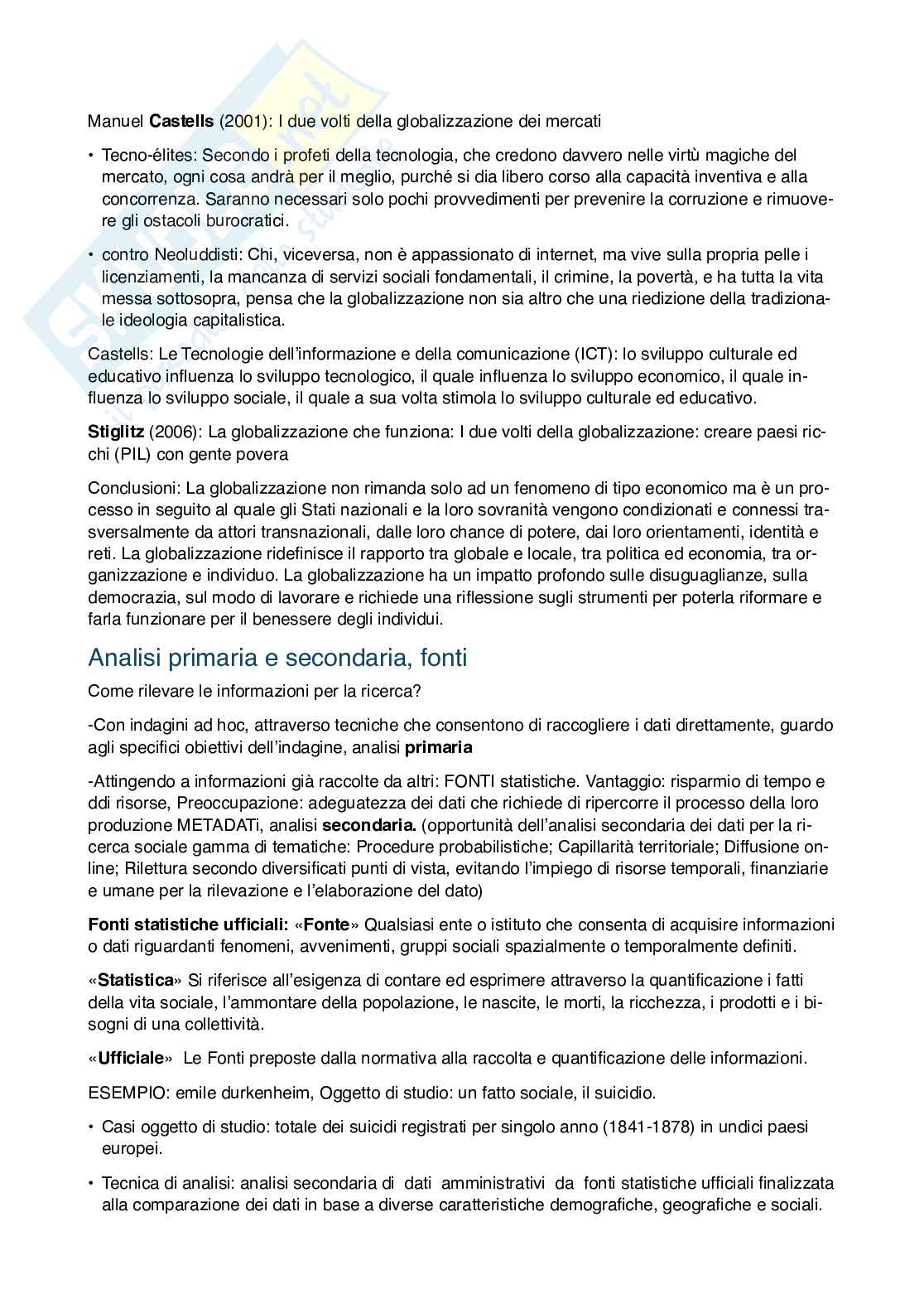 Metodologia di ricerca sociale e analisi dei consumi   Pag. 16