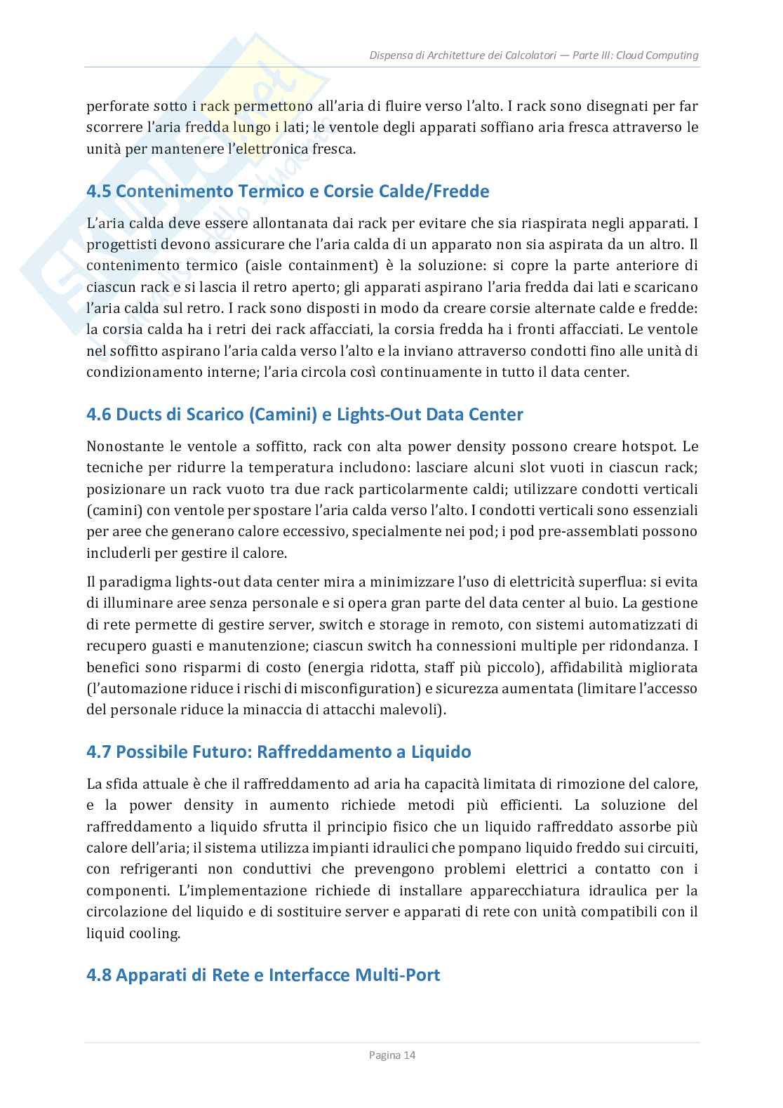 Schemi Architetture dei calcolatori e cloud computing Pag. 71