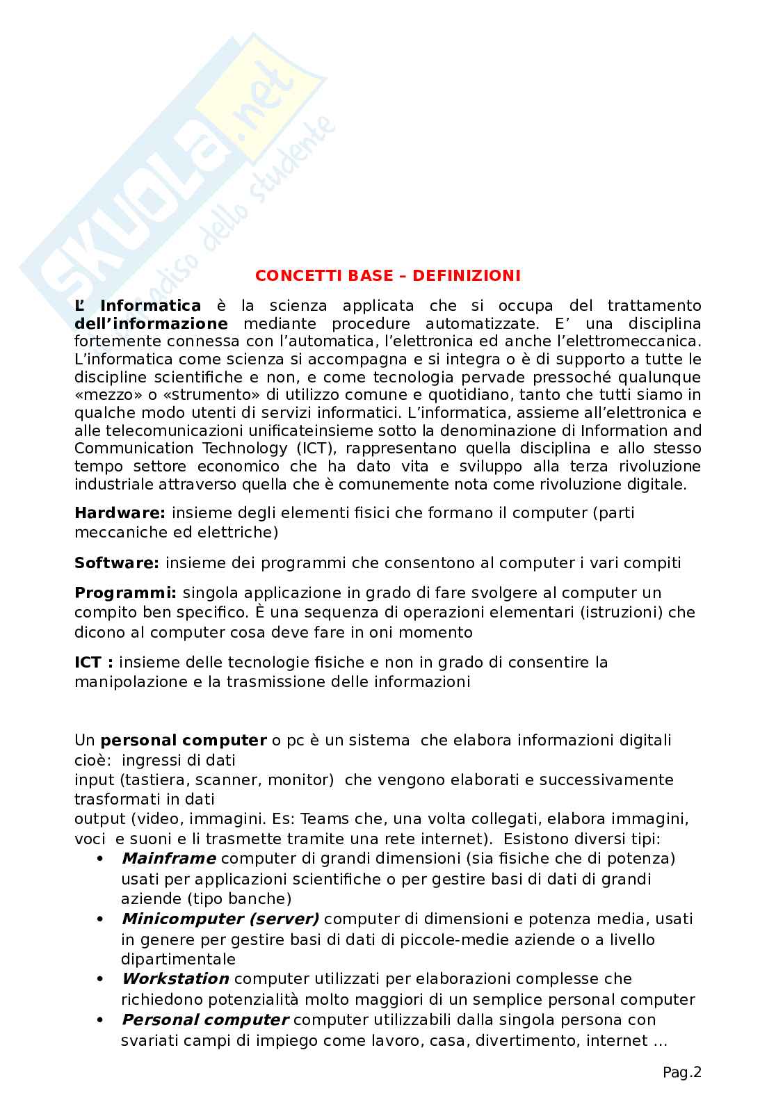 Informatica (tutto il programma) Pag. 2