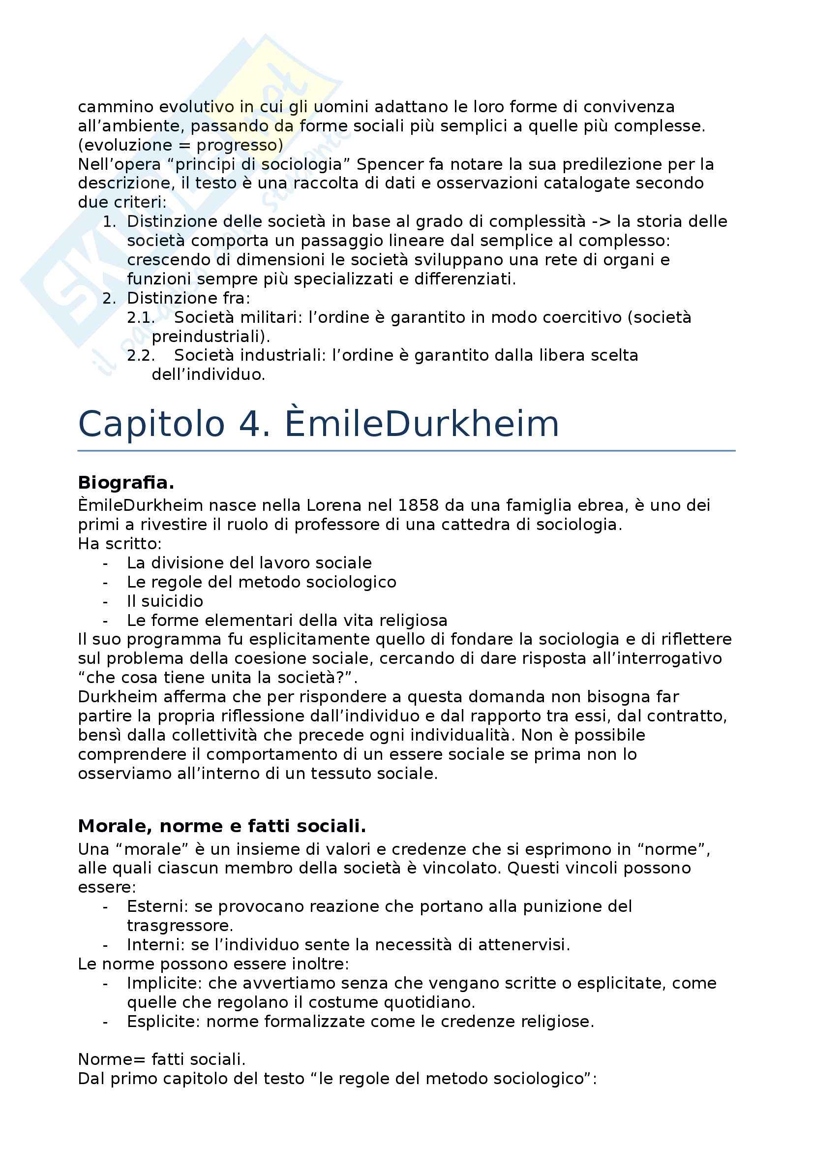 Riassunto esame Storia del pensiero sociologico, prof. Rovati, libro consigliato Il mondo in questione, Jedlowski Pag. 6