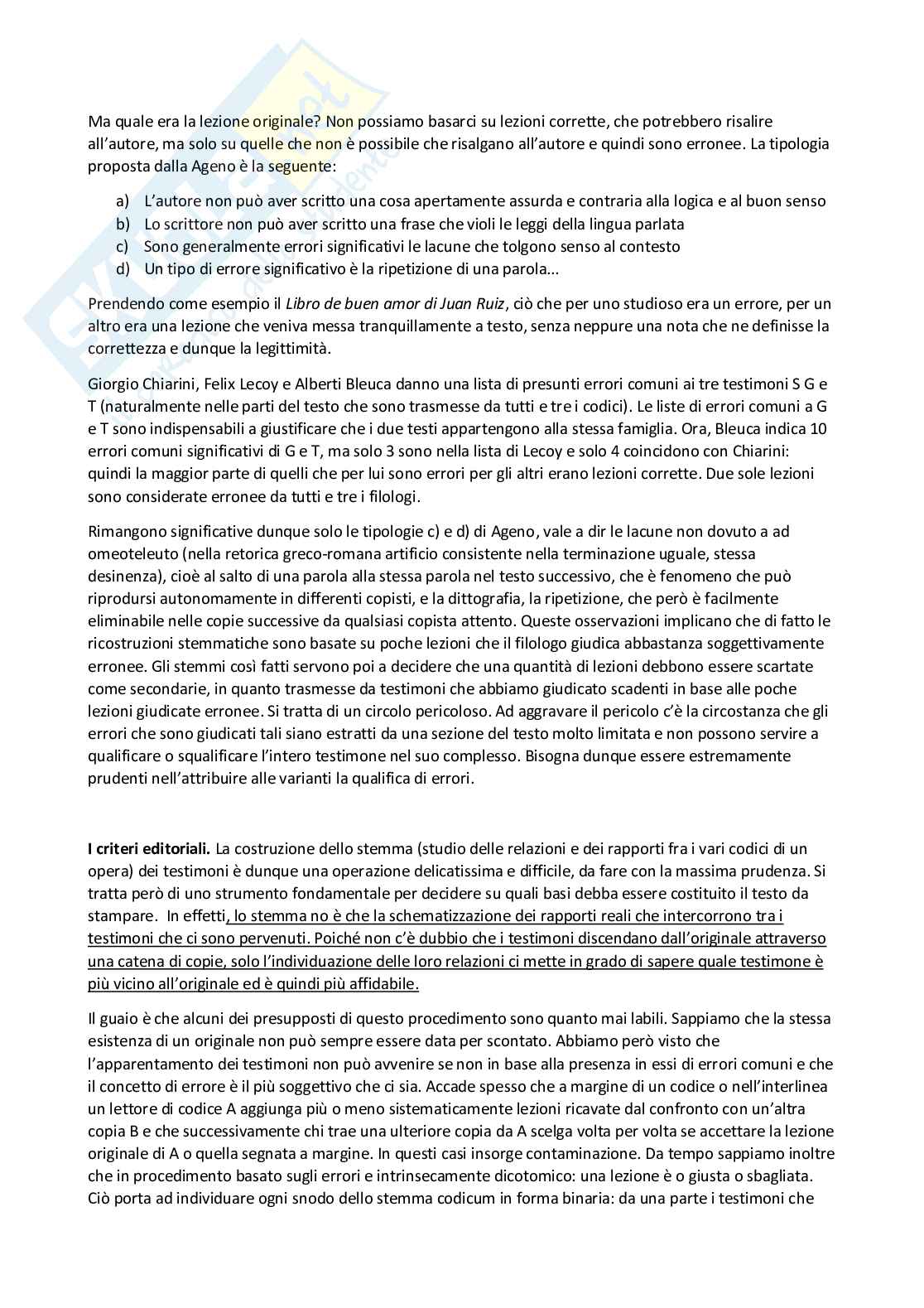 Riassunto esame Filologia, Prof. Lalomia Gaetano, libro consigliato Prima lezione di filologia, Varvaro Pag. 11