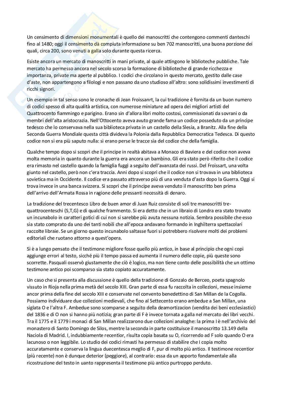 Riassunto esame Filologia, Prof. Lalomia Gaetano, libro consigliato Prima lezione di filologia, Varvaro Pag. 6