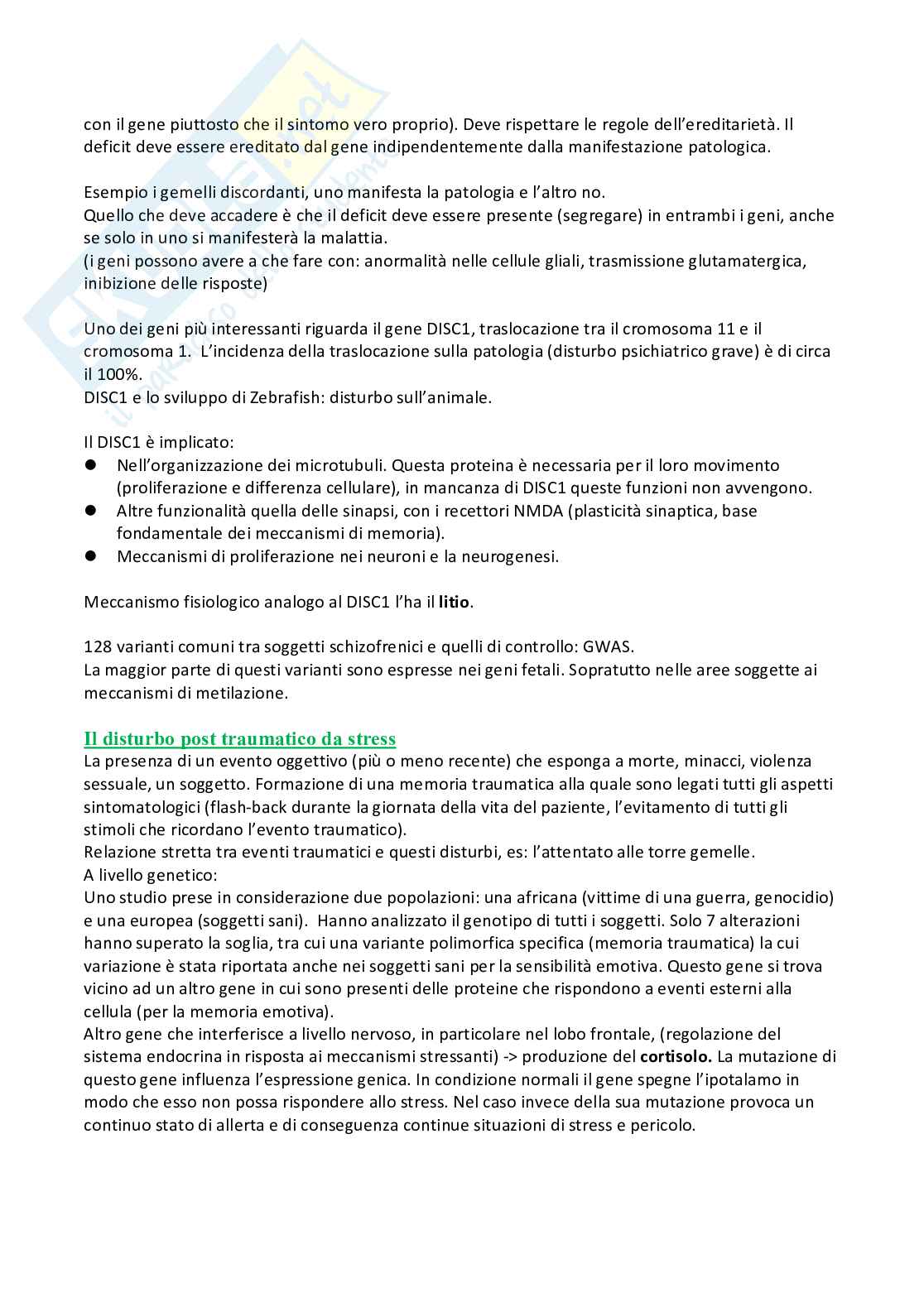 Fondamenti genetici della psicologia Pag. 21
