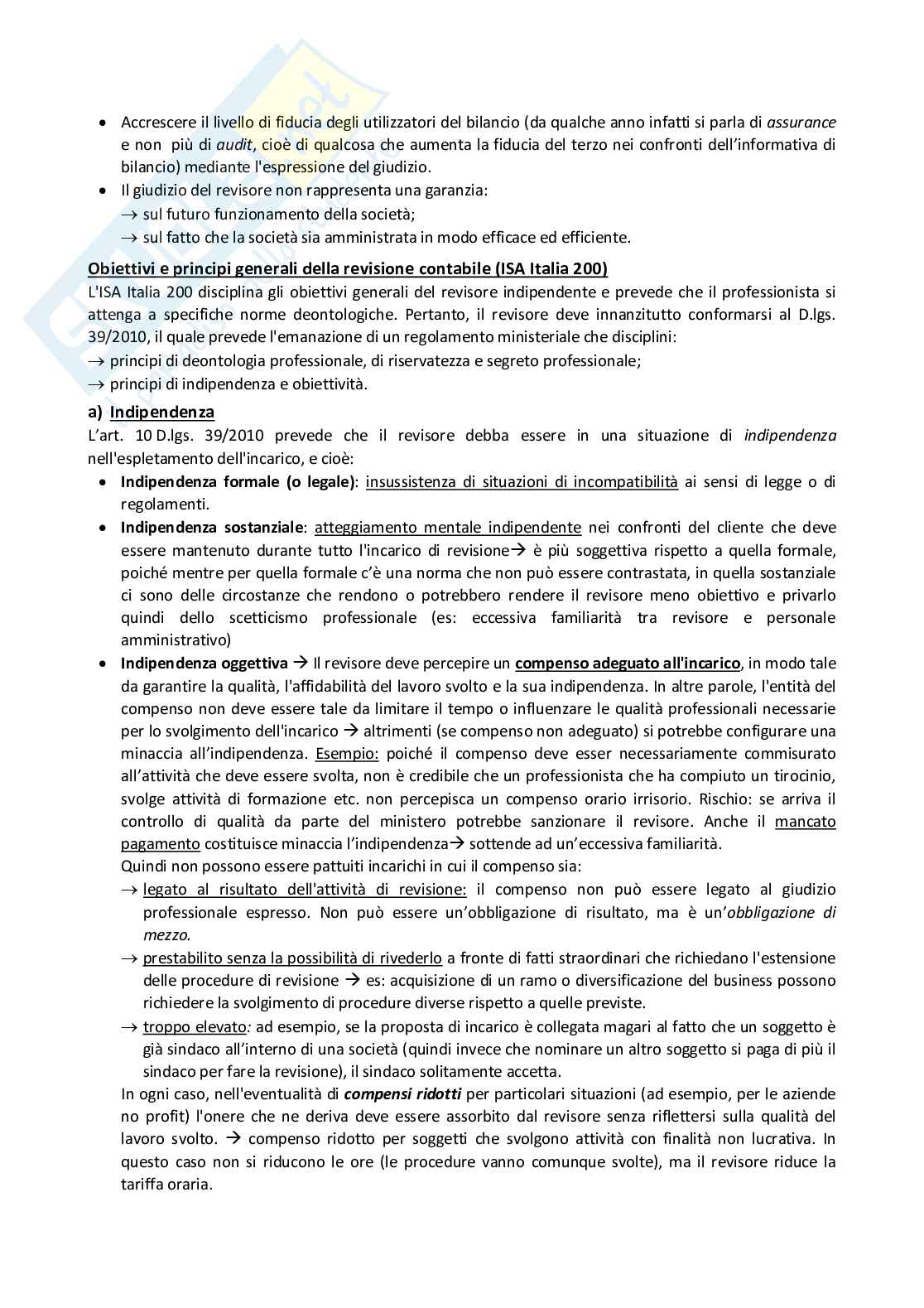Appunti di Audit e controllo interno Pag. 11