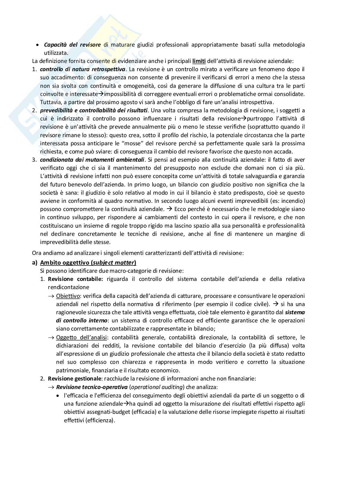 Appunti di Audit e controllo interno Pag. 2