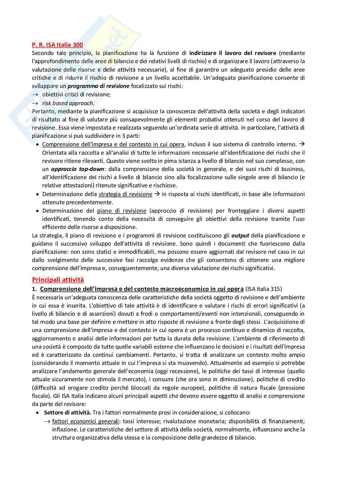 Appunti di Audit e controllo interno Pag. 31