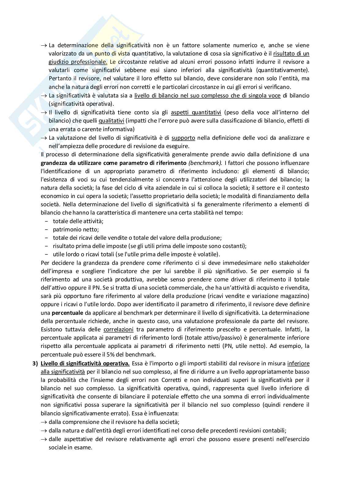 Appunti di Audit e controllo interno Pag. 36