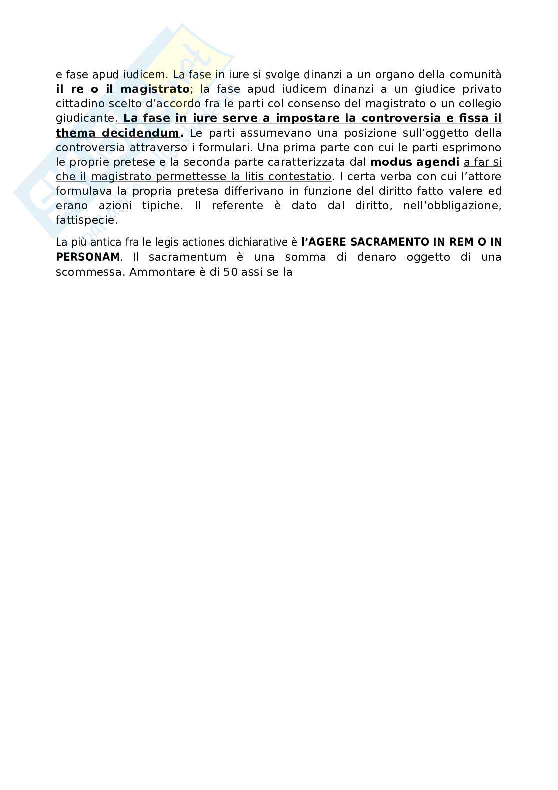 Appunti di Diritto romano sulle Legis actiones Pag. 2