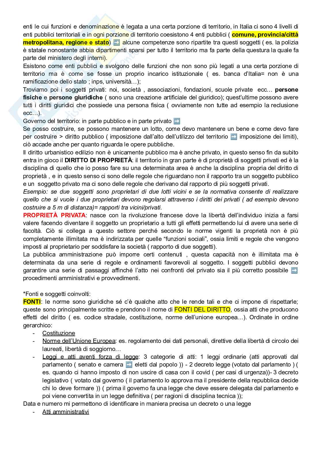 Appunti lezioni Diritto urbanistico e legislazione urbana  Pag. 2
