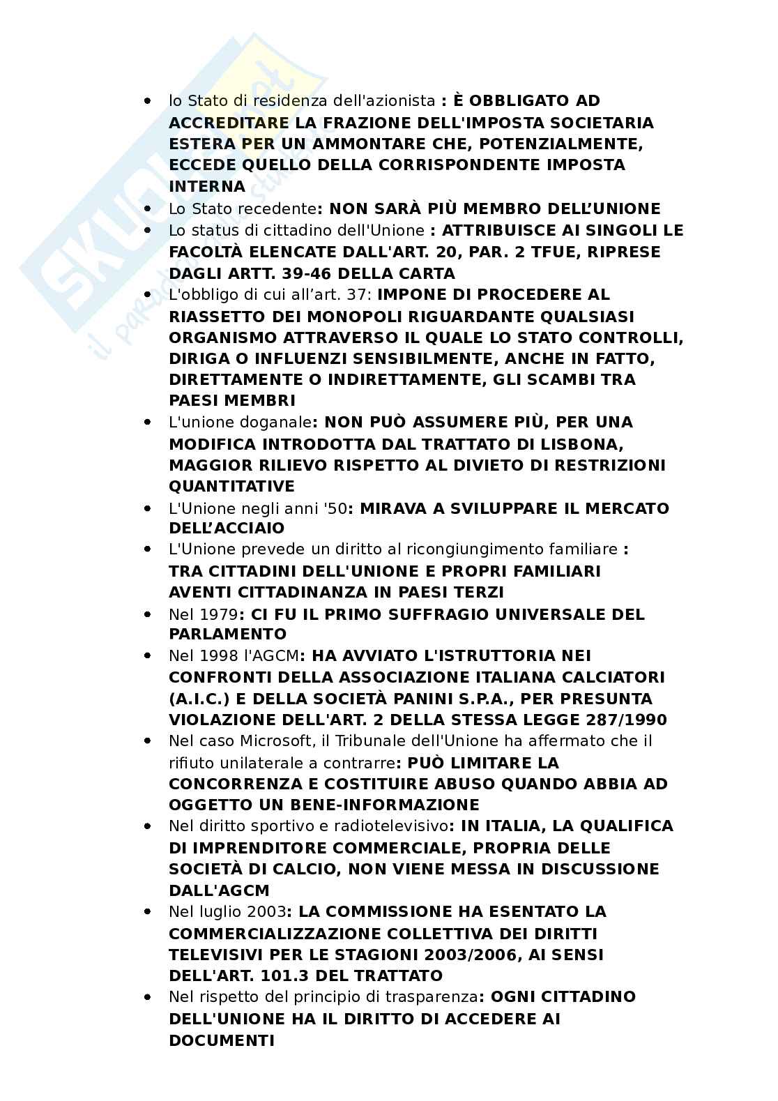 Domande Diritto comunitario. Aggiornato e completo. In ordine Pag. 41