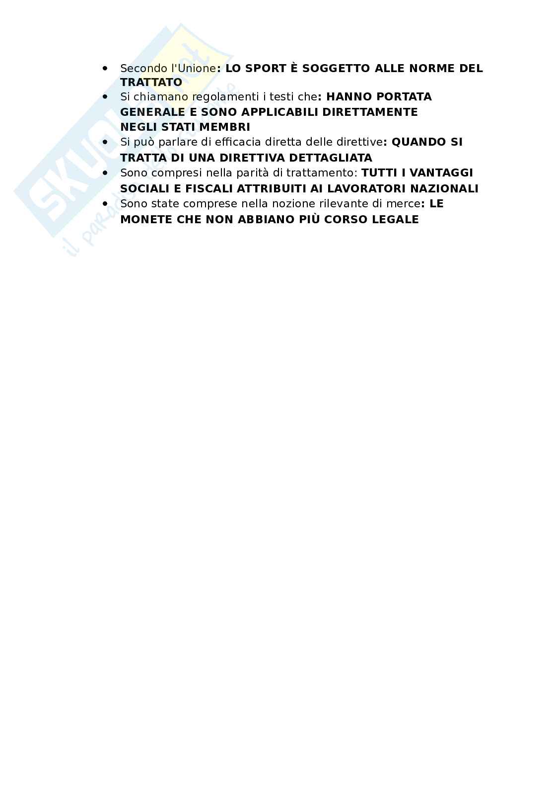 Domande Diritto comunitario. Aggiornato e completo. In ordine Pag. 46