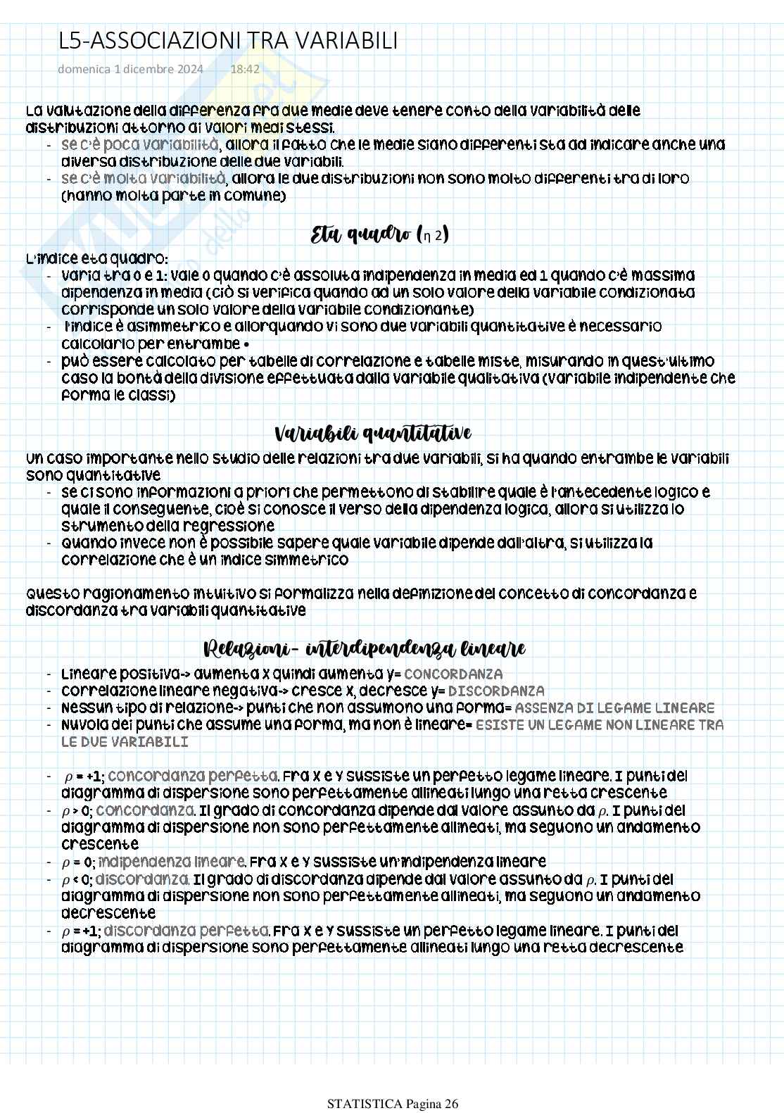 Riassunto esame Statistica per la ricerca sociale, Prof. Cataldo Rosanna, libro consigliato Statistica per le scienze sociali, Enrica Amaturo, Biagio Aragona, Maria Gabriella Grassia, Carlo Natale Lauro, Marina Marino Pag. 26