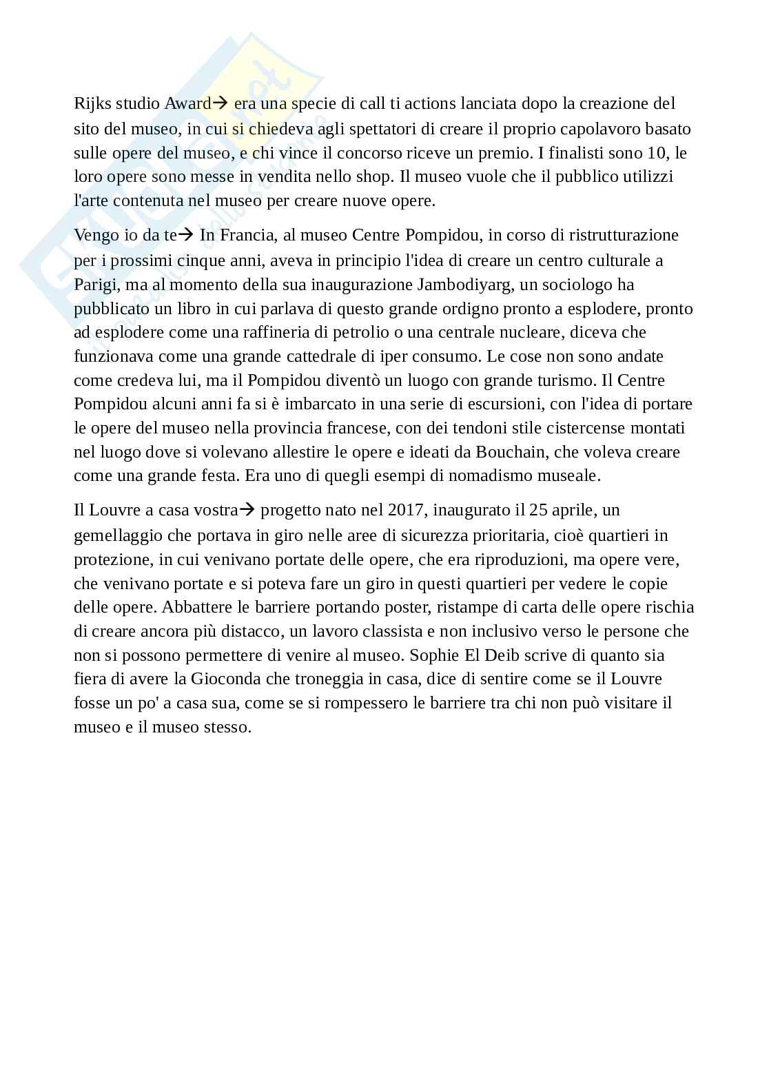 Appunti terza parte corso Arte e mediazione museale Pag. 2