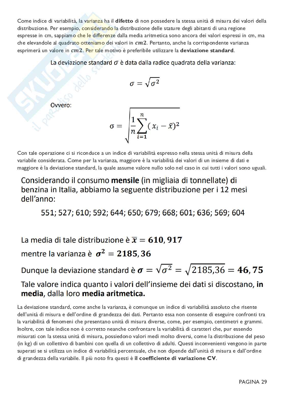 Riassunto esame Statistica, Prof. Pavone Pasquale, libro consigliato Statistica: Metodologie per le scienze economiche e sociali, Borra Pag. 31