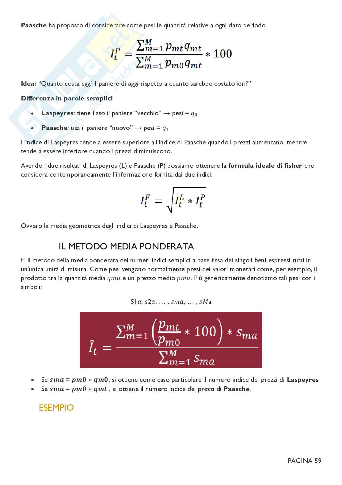 Riassunto esame Statistica, Prof. Pavone Pasquale, libro consigliato Statistica: Metodologie per le scienze economiche e sociali, Borra Pag. 61