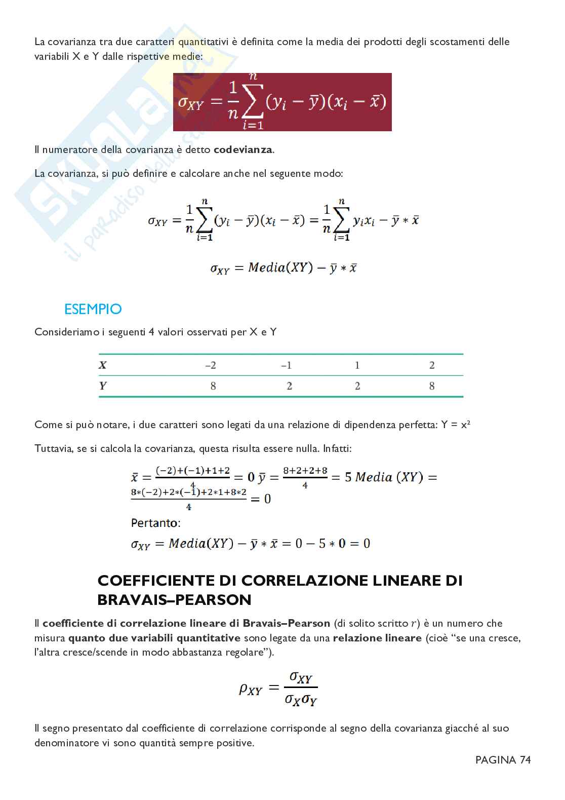 Riassunto esame Statistica, Prof. Pavone Pasquale, libro consigliato Statistica: Metodologie per le scienze economiche e sociali, Borra Pag. 76
